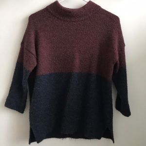 French connection mock neck color block sweater